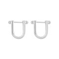 wholesale S925 Sterling Silver U-Shaped Geometric Sphere Minimalist Hoop Earrings for Women, High-End Sense, Hong Kong Style, Ins, Versatile Silver Ear Accessories-0-5