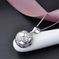 wholesale S925 Sterling Silver Women's Fashion Hexagonal Patchwork Diamond-Inlaid Pendant Internet-Famous Same Style Football Silver Jewelry-0-1