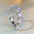 wholesale S925 Sterling Silver Heart-shaped Love Full Diamond HW Row Rings925-0-1