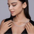 wholesale 925 Silver European and American Stackable Collar Necklace, Light Luxury High-End Moissanite Endless Starry Sky Tennis Chain for Women, Ready to Ship-0-3