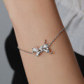 wholesale 925 Silver New European and American Bow Bracelet, Small and Pure Silver Hand Jewelry, High-end Ins Fashion Silver Jewelry Wholesale-0-1