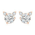 wholesale 10/14/18k White Gold, Rose Gold, Yellow Gold Cat Ear Small and Dainty Niche Stud Earrings with 05ct Moissanite-0-4