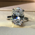 wholesale [S925 Sterling Silver Ring] French Audrey Hepburn Style Luxury 5-Carat Cocktail Ring for Women, Exaggerated Design-0-5