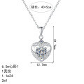 S925 Sterling Silver Moissanite Women's Heart Pendant Necklace-0-3