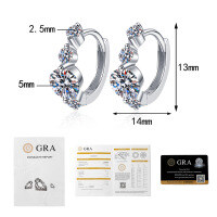 Sterling Silver Full Moissanite Earrings, 2026 New Sparkling Hoop Earrings Wholesale.-1.36-carat full-set moissanite  925 silver