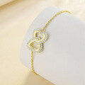 wholesale Interlocking Double Heart Love Bracelet S925 Sterling Silver Heart-shaped Jewelry for 520 Valentine's Day-0-1