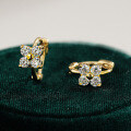 S925 Silver Four-Leaf Clover Moissanite Earrings Luxury Classic Design-0-0