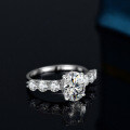 S925 Sterling Silver Oval Moissanite Solitaire Ring-0-2