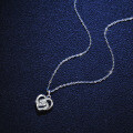 Sterling Silver Pendant with 05ct Moissanite Heart Necklace for Cross-Border Wholesale-0-1