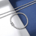 wholesale S925 Sterling Silver Tennis Chain Bracelet with Hip Hop Round Stones, Direct Factory Wholesale-0-3