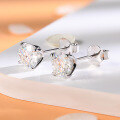 wholesale S925 Sterling Silver Plated with 18K Gold 1-carat Moissanite Classic Four-Prong Stud Earrings for Women, Minimalist Style Wholesale-0-2