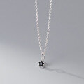 wholesale S925 Sterling Silver Inlaid Diamond Five-Pointed Star Necklace, Ins-Style Design, Elegant Women's Neck Accessory Y00172-0-3