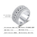 wholesale S925 silver-plated moissanite rotating men's ring with real gold electroplating, a fashionable and trendy ring for hip-hop lovers across Europe and America-0-1