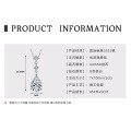 925 Silver 2-Carat Pink Diamond Invisible Necklace Mermaid's Tear Dopamine Pendant-0-78