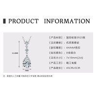 925 Silver 2-Carat Pink Diamond Invisible Necklace Mermaid's Tear Dopamine Pendant-Heart of the Ocean Necklace [White Gold]  925 Silver