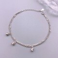wholesale S925 Sterling Silver Lily of The Valley Round Bead Double Layer Plain Silver Snake Chain Bracelet Fashion Ins Style Niche Design Jewelry-0-0