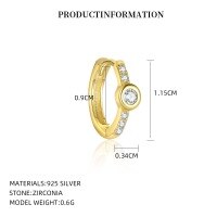 wholesale S925 Sterling Silver Small Square Zircon Snowflake Tassel Earrings for Women, Fashionable Classic European Geometric Earrings with a Luxurious and Advanced Feel-E5290_White Zirconium_18K Yellow Plated_Pair 925 Silver