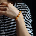 wholesale S925 silver inlaid antique wax multi-grain square bracelet, wholesale natural Russian amber antique wax square bracelet from the manufacturer-0-3