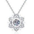 S925 Silver 50-Point Moissanite Snowflake Pendant Necklace for Women-0-3