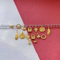 wholesale Gold-plated 925 ancient silver accessories: gold nugget, feather, Yellow Jambhala, Zhacilamo, maple leaf pendant, small Buddha spacer beads for DIY-1# one