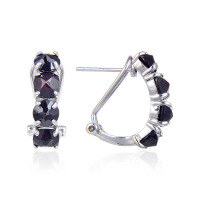 wholesale S925 Sterling Silver Small Niche Design Sense Earrings with Natural Garnet Colored Gemstone Ear Studs and Peridot Inlaid-Natural peridot earrings