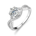 S925 Sterling Silver Moissanite Ring, High-End Ladies' Hollow Six-Claw Classic Proposal-0-2