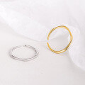 wholesale S925 Sterling Silver European and American Style Minimalist Irregular Surface Thin Ring for Women, Small Niche Aloof Fashion, Goddess Festival Gift-0-2