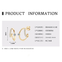 Sterling Silver Exaggerated European Cross-border Earrings with Moissanite Stars [Clearance Free Shipping]-U-style [Clearance Sale with Free Shipping] Gold  925 Silver