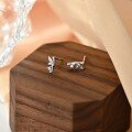 wholesale S925 Sterling Silver Maker's Bamboo Node Ascending Stud Earrings, Fashionable Petite, Light Luxury Exquisite Niche Jewelry for Lovers and Best Friends-0-0