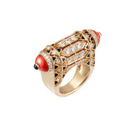 wholesale 925 Silver Gold-Plated Ring with High Carbon Diamonds, Cardium Red Coral, Versatile Jewelry for Women, Perfect for Events and Banquets-Synthetic coral  110 catties or less US size 6 (Hong Kong size 12-13 EU size 52) Ring length approximately 52mm