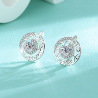 wholesale S925 Sterling Silver Cross-Border Moissanite Stud Earrings, Luxe and Versatile U-Shaped Ear Clips for Factory Wholesale-0.3 carat + 0.3 carat (zircon) earrings 925 silver
