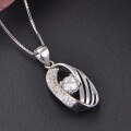 wholesale S925 Sterling Silver Inlaid Zircon Moebius Ring Pendant Necklace Wholesale from Source Factory New Arrivals-0-2