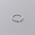 wholesale 925 Sterling Silver Chic Minimalist Diamond Accented Open Adjustable Stackable Ring J9434-0-3