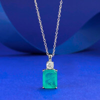 wholesale S925 Silver New Paraíba Pendant for Women 8*10 Necklace, Hot Selling Fashion Live Stream Item in Europe and America-N059 Paraiba Necklace>925 Silver
