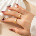 wholesale S925 Gold-plated Couple Rings with Stackable Circle Design, Minimalist Unisex Style, Popular for Men and Women-0-3