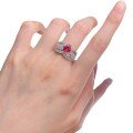 wholesale Metal S925 Sterling Silver, New Zhuzhuofan Jewelry 1 Carat French Vintage Ruby Red Corundum 6*6 Fat Square Ring-0-4