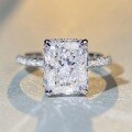 wholesale S925 Sterling Silver New Icy Cut Ring High Carbon Diamond Zircon Square Full Diamond Ring for Women-0-3