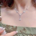 wholesale 999 Silver Maker's Romantic Rose Branch Necklace, Light Luxury Collarbone Chain, High-End Sense Autumn and Winter Accessories for Girlfriend-0-3