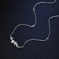 Sterling Silver Pendant Moissanite Necklace Women's Fashion Leaf Clover Collarbone Chain Cross-border Supply-0-2