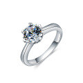 wholesale 925 Sterling Silver 080ct Zircon Six-Prong Engagement Ring for Women, Couple Wedding Proposal Ring with Custom Engraving, Gift for Girlfriend-0-4