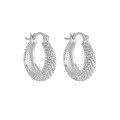 wholesale S925 Sterling Silver 251 Dragon Scale Texture Ear Clips for Women, High-End Sense, Small Niche, Personalized European-American Style, Temperament Silver Earrings Wholesale-0-5