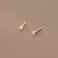 wholesale S925 silver earrings for women, Korean and Japanese style, minimalist and fresh square stud earrings with diamond accents, fashionable women's ear accessories G2289-0-2
