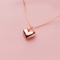 wholesale Metal material S925 silver small and simple heart-shaped necklace for women, Korean style love pendant gift collarbone chain D7424-0-0