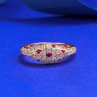 wholesale S925 Gold-Plated Silver Daily Fashion Personalized Classic Camouflage Stackable Ring for Cross-Border E-Commerce-R1373 Rose Gold Ring Size 6