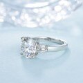 18k Gold Plated S925 Silver 5ct Moissanite Round Ring-0-2