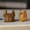 wholesale Metal material sandalwood carving cute shy horned deer green sandalwood old mountain sandalwood pendant DIY literary play wooden ornament accessory materials-0-2