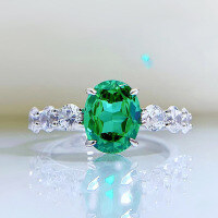 wholesale S925 Silver Zhuo Zhifan New Women's Simulated Paraiba Green 2-Carat High Carbon Diamond, Niche Design and Aesthetically Pleasing-R329 Pa Green Ring Size 6