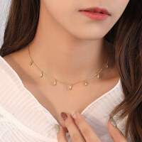 wholesale S925 Sterling Silver Gold-plated Women's。-YA0049-Gold Necklace 925 Silver