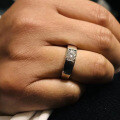 18k Gold Plated 925 Sterling Silver Vintage Moissanite Men's Ring Wholesale-0-1