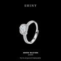 S925 Sterling Silver Genuine Imported Moissanite Engagement Ring, Minimalist-0-4